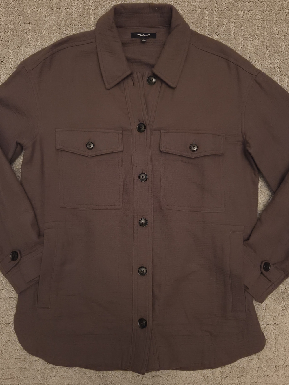 Madewell Brown Knit Shirt Jacket Shacket (XS)